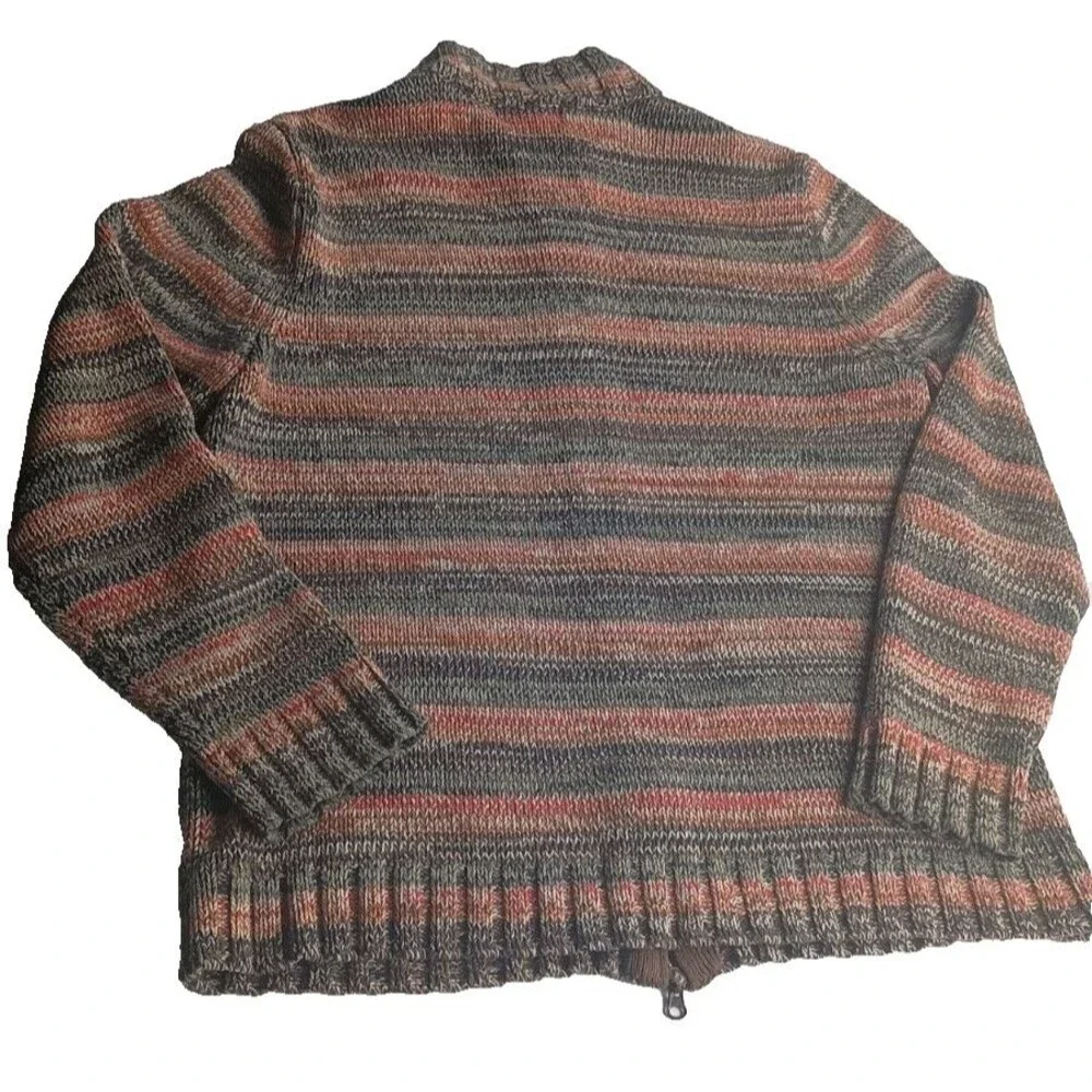 Vintage Express Womens Zipper Front Cardigan Sweater Size L Patches Grannycore - Picture 2 of 14